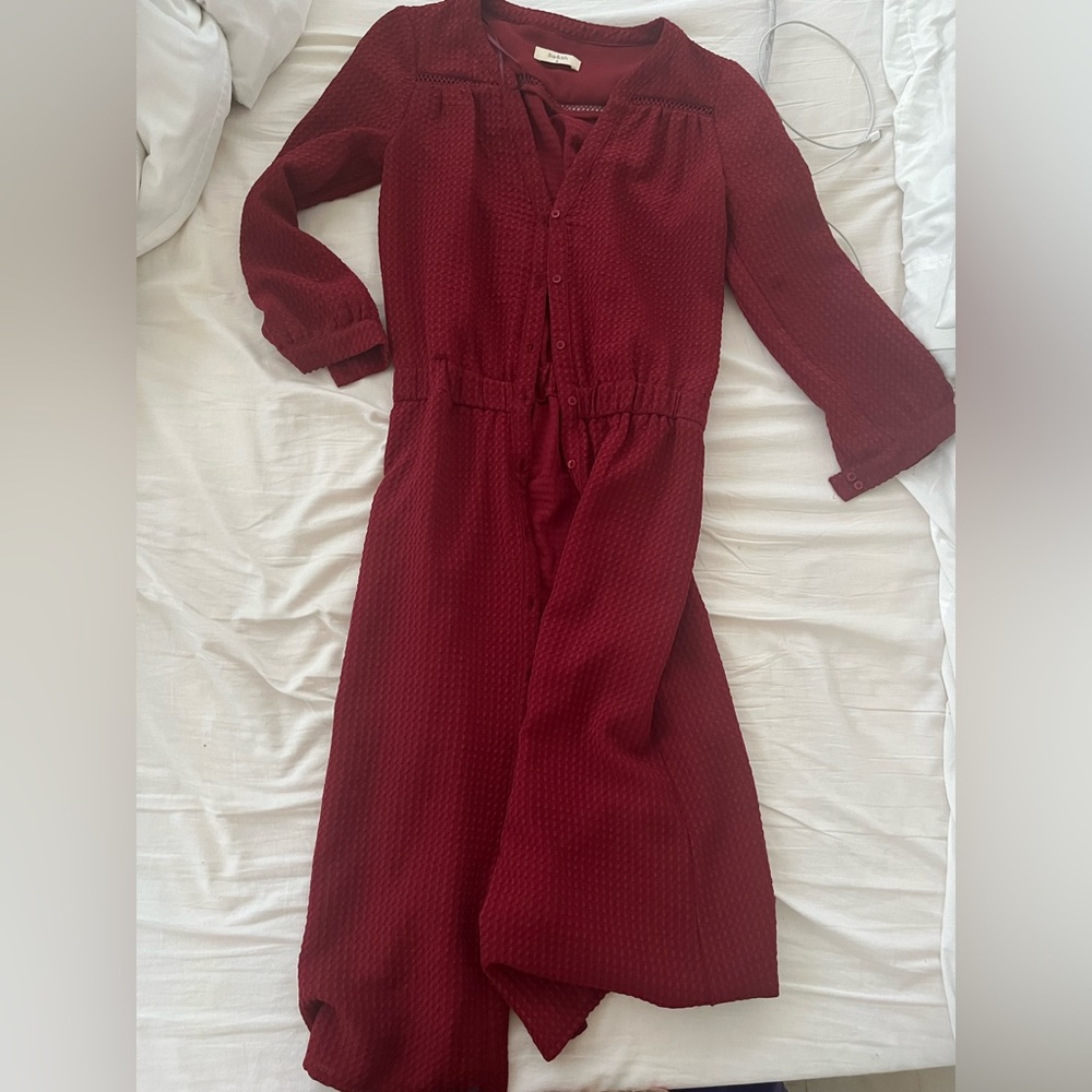 ba&sh Deep Red Textured Dress